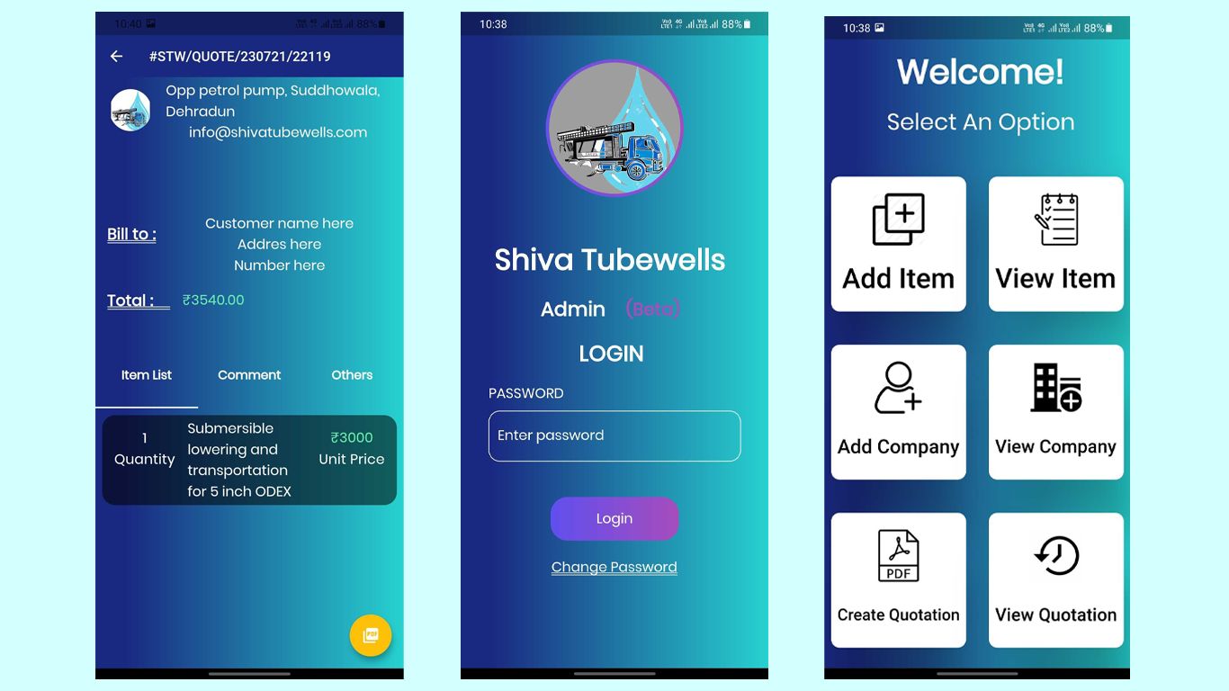 ShivaTubewells Admin (Beta) development by hachiweb company uttrakhand