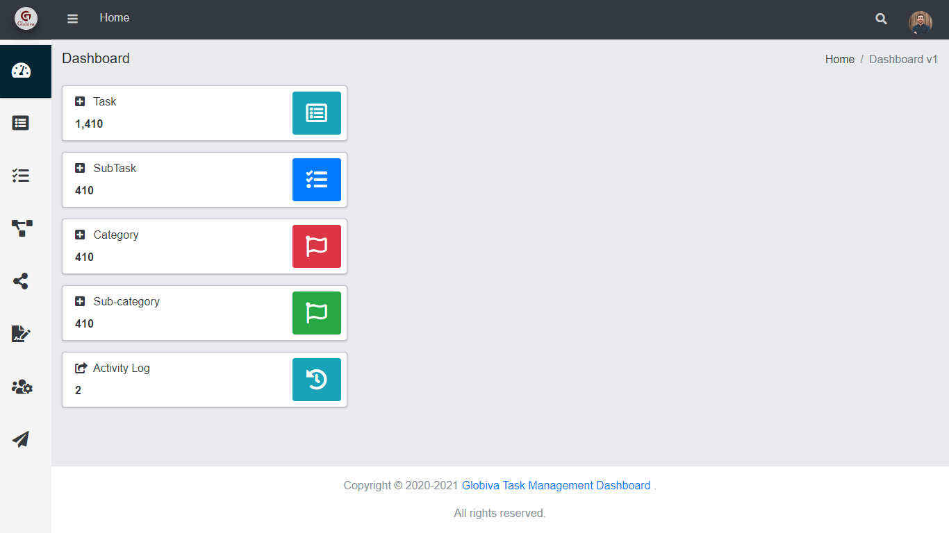 Globiva Task Management Dashboard development project by hachiweb